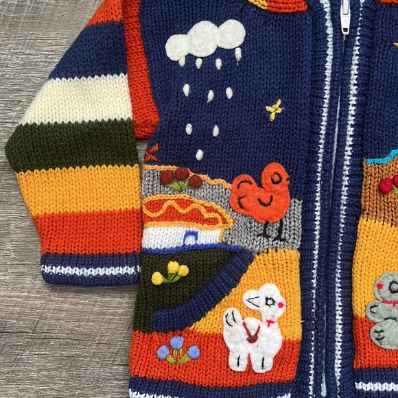 Native Creation Animal Nature Embroidered Zip Up Hooded Cardigan Sweater - Picture 3 of 8